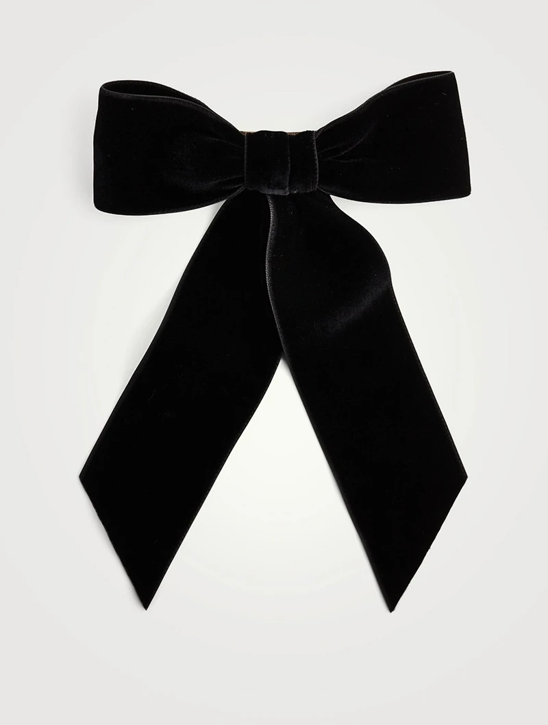Wide Velvet Bow Barrette