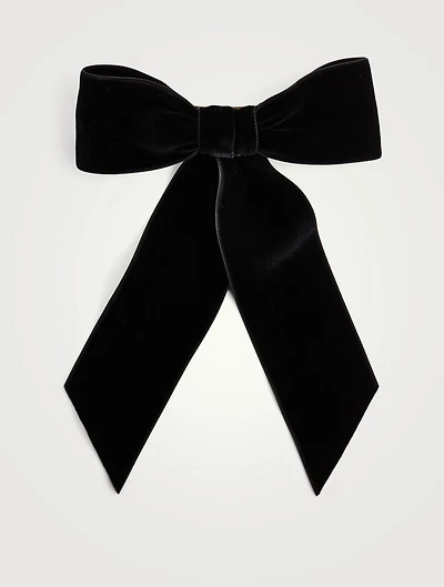 Wide Velvet Bow Barrette