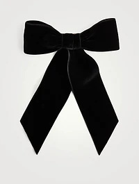 Wide Velvet Bow Barrette