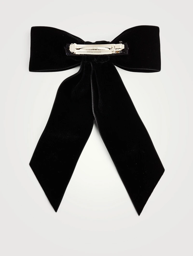 Wide Velvet Bow Barrette