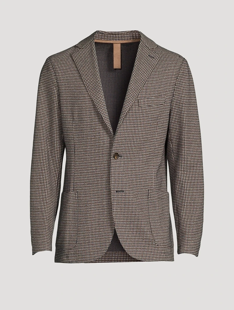 Jersey Jacket Houndstooth Print