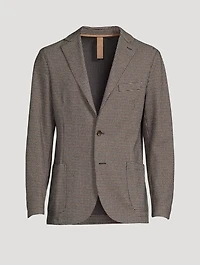 Jersey Jacket Houndstooth Print