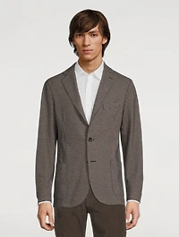 Jersey Jacket Houndstooth Print