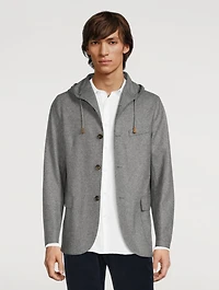 Wool-Blend Hooded Jacket