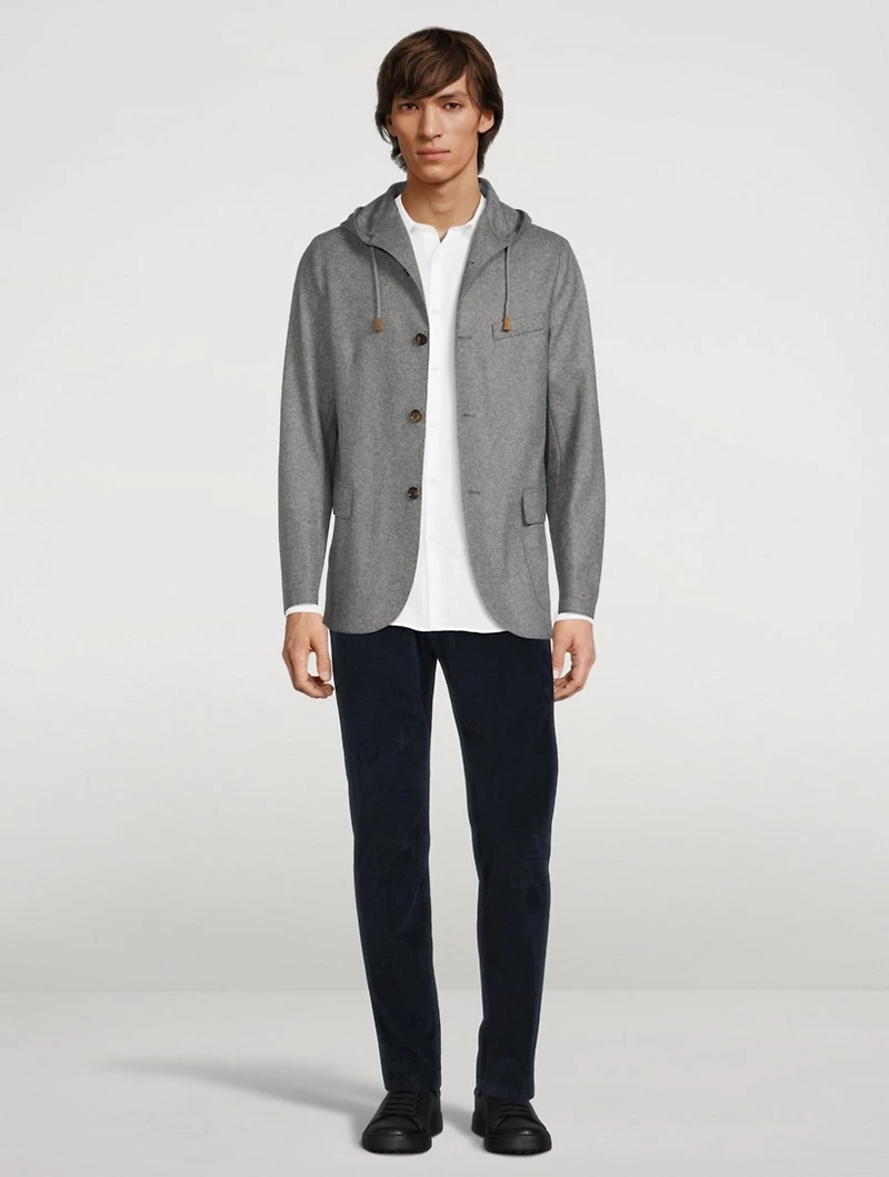 Wool-Blend Hooded Jacket