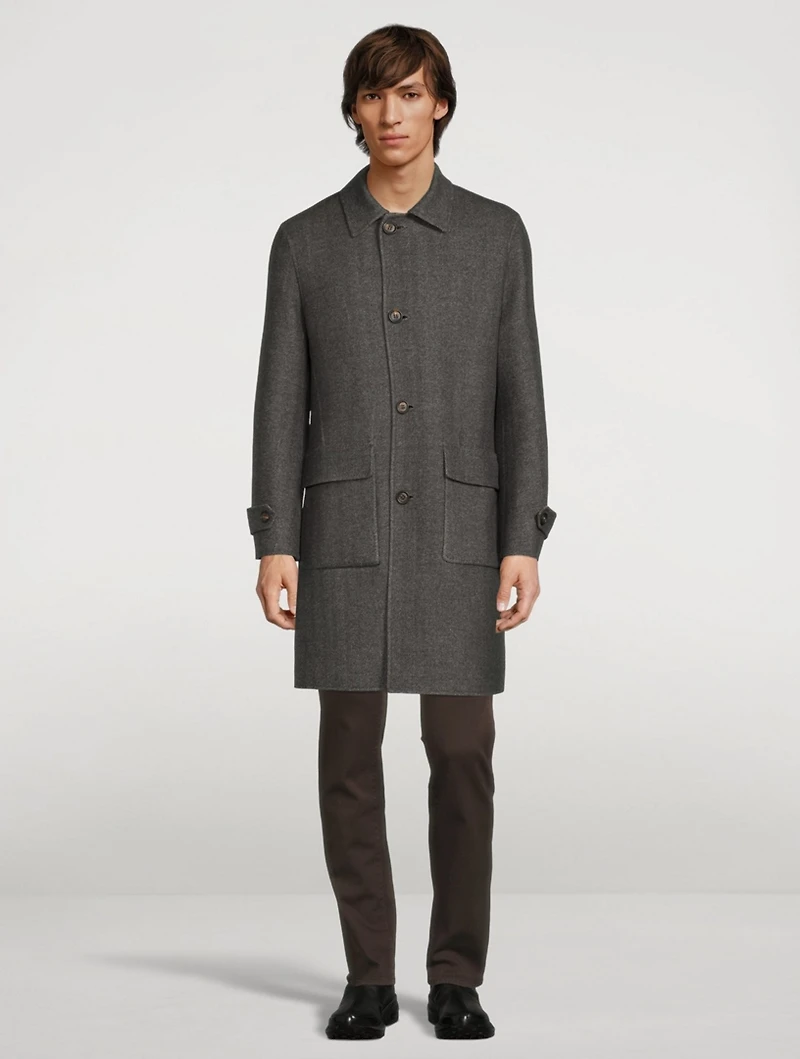 Wool Chevron Coat
