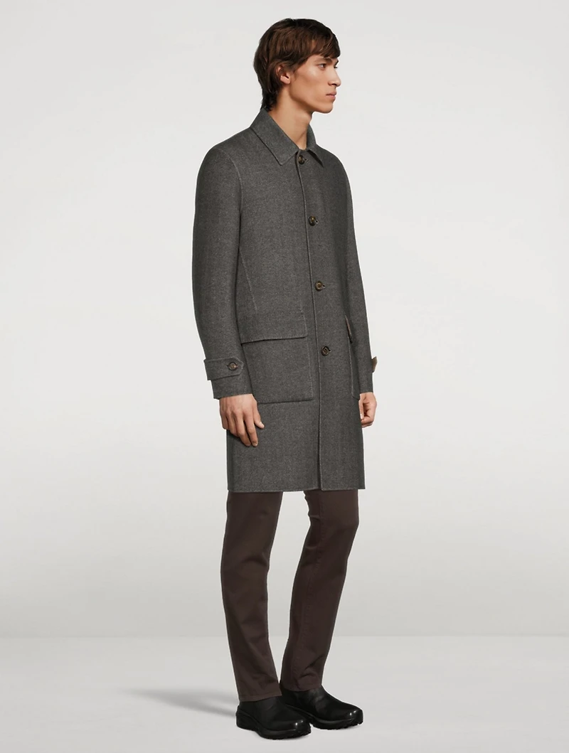 Wool Chevron Coat