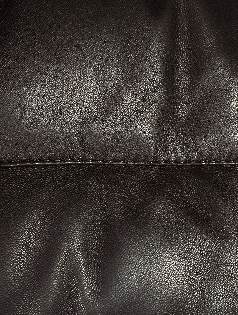 Leather Quilted Bomber Jacket