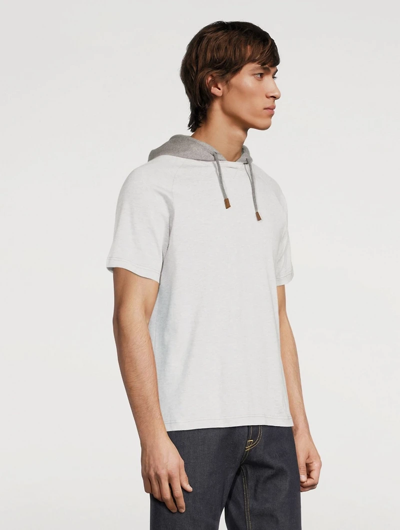 Cotton T-Shirt With Hood