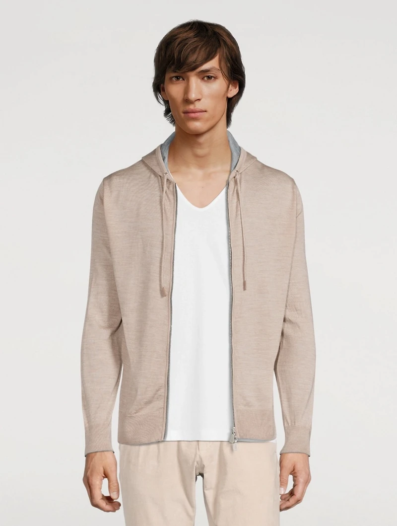 Wool And Silk Zip Hoodie