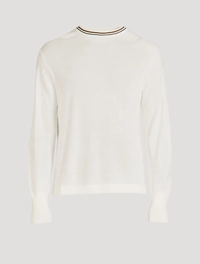 Wool Sweater With Contrast Trims