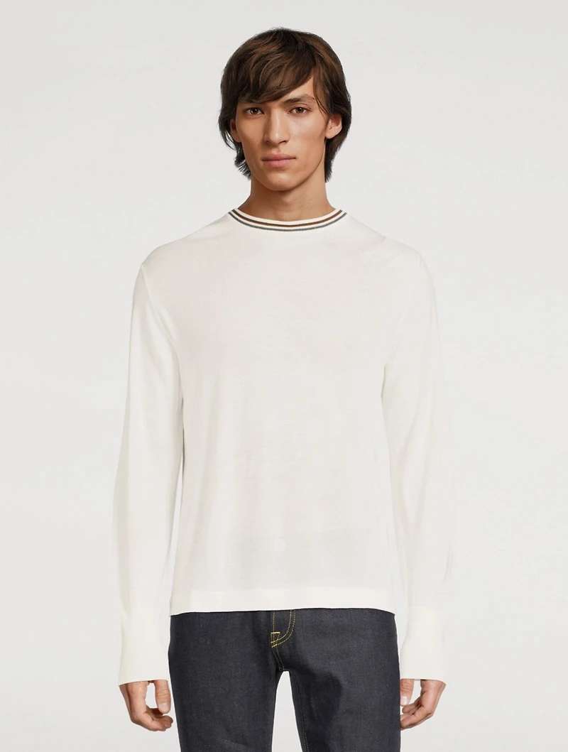 Wool Sweater With Contrast Trims