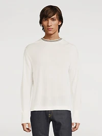 Wool Sweater With Contrast Trims