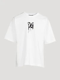 Cotton Jersey T-Shirt With Spray Logo