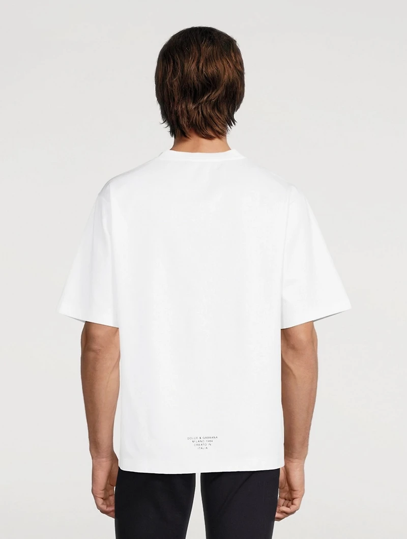 Cotton Jersey T-Shirt With Spray Logo