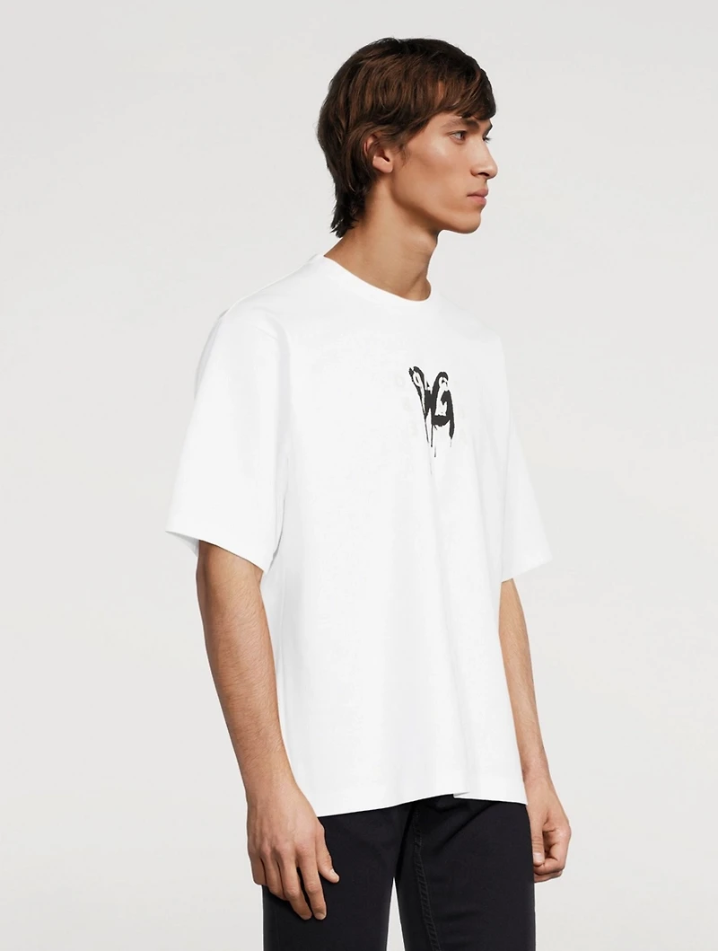 Cotton Jersey T-Shirt With Spray Logo