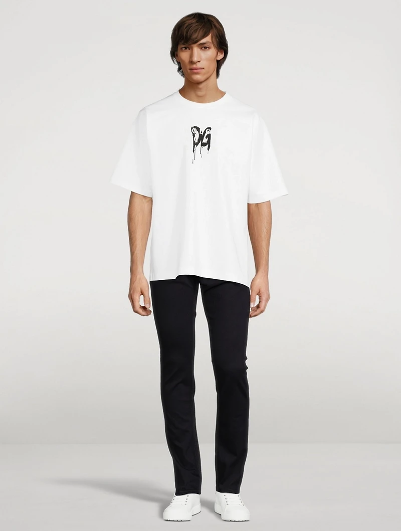 Cotton Jersey T-Shirt With Spray Logo
