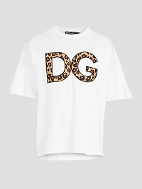 Cotton T-Shirt With Leopard Logo