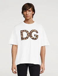 Cotton T-Shirt With Leopard Logo