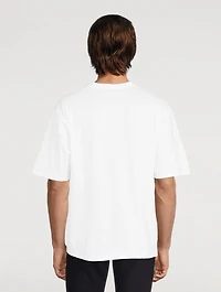 Cotton T-Shirt With Leopard Logo