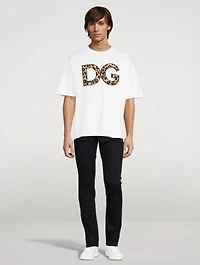 Cotton T-Shirt With Leopard Logo