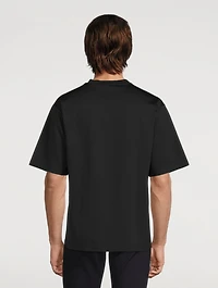 Cotton Jersey T-Shirt With Rubber Logo