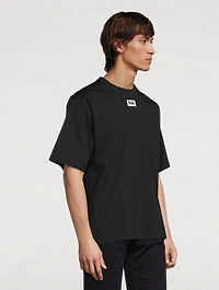 Cotton Jersey T-Shirt With Rubber Logo