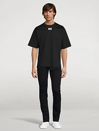 Cotton Jersey T-Shirt With Rubber Logo