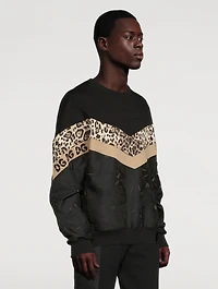 Mixed-Fabric Sweatshirt With Patch
