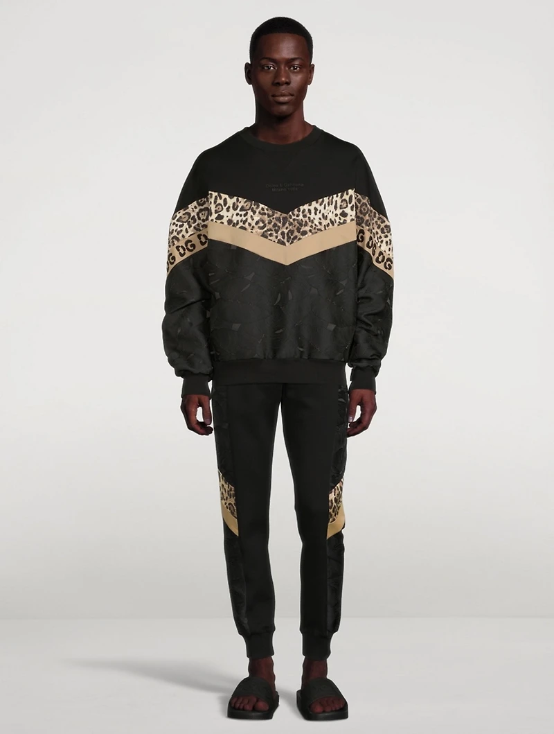 Mixed-Fabric Sweatshirt With Patch