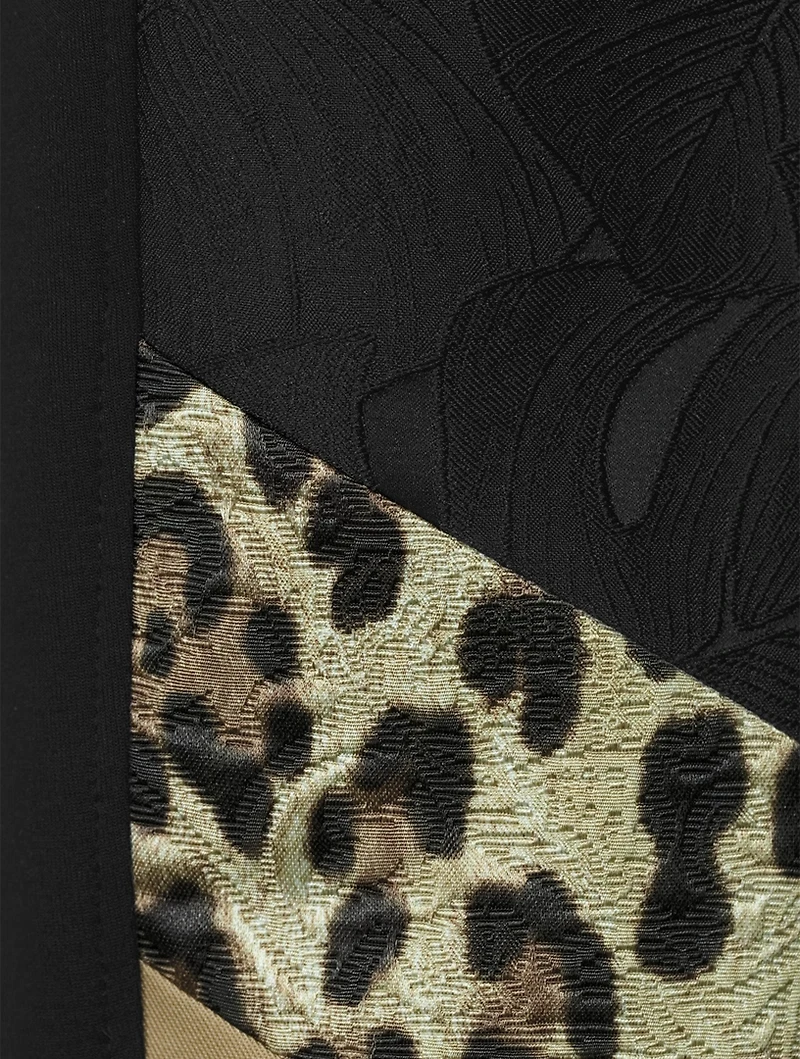Mixed-Fabric Jogger Pants With Patch