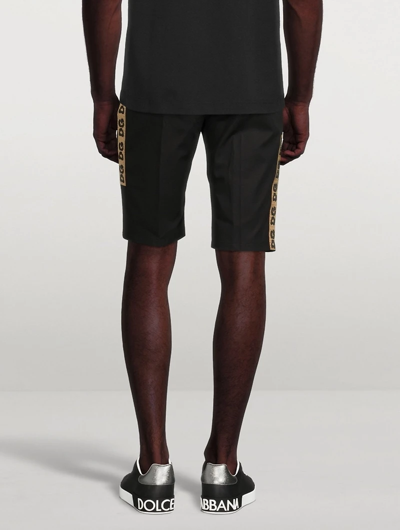 Cotton Stretch Shorts With Trim