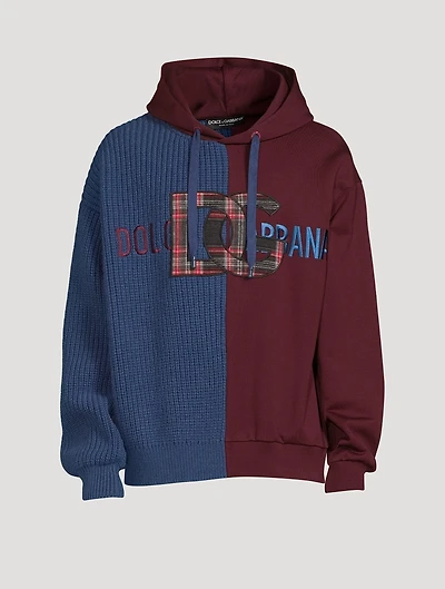 Wool And Jersey Hoodie With Patch