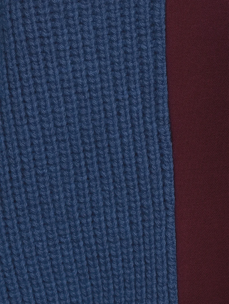 Wool And Jersey Hoodie With Patch