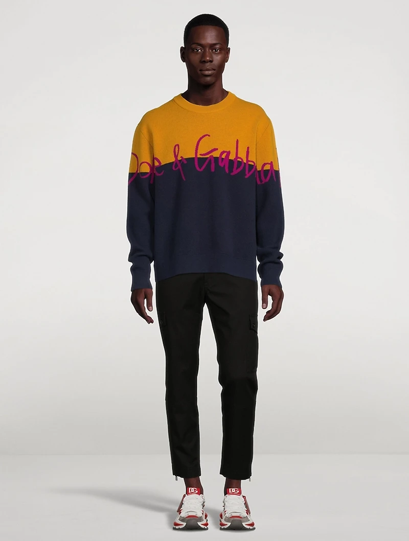 Wool Logo Intarsia Sweater