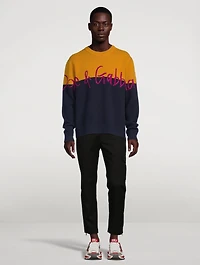 Wool Logo Intarsia Sweater
