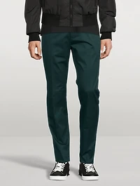 Cotton Gabardine Slim-Fit Pants