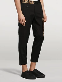 Stretch Cotton Cargo Pants With Patch