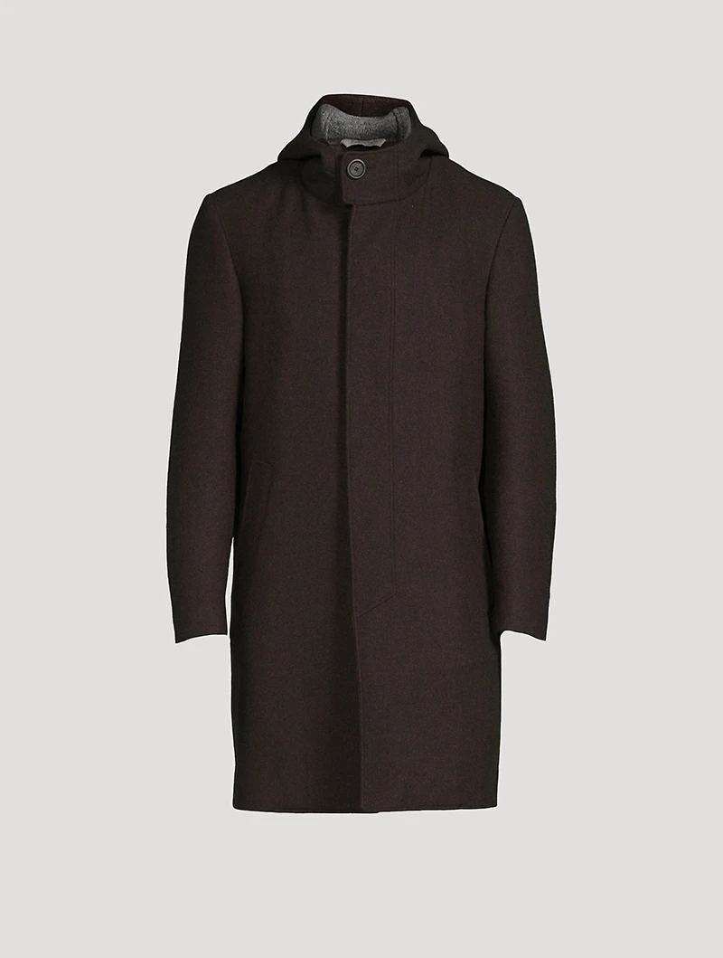 Wool Hooded Overcoat
