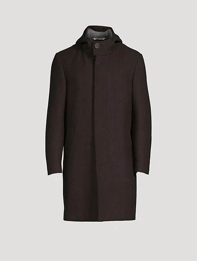 Wool Hooded Overcoat