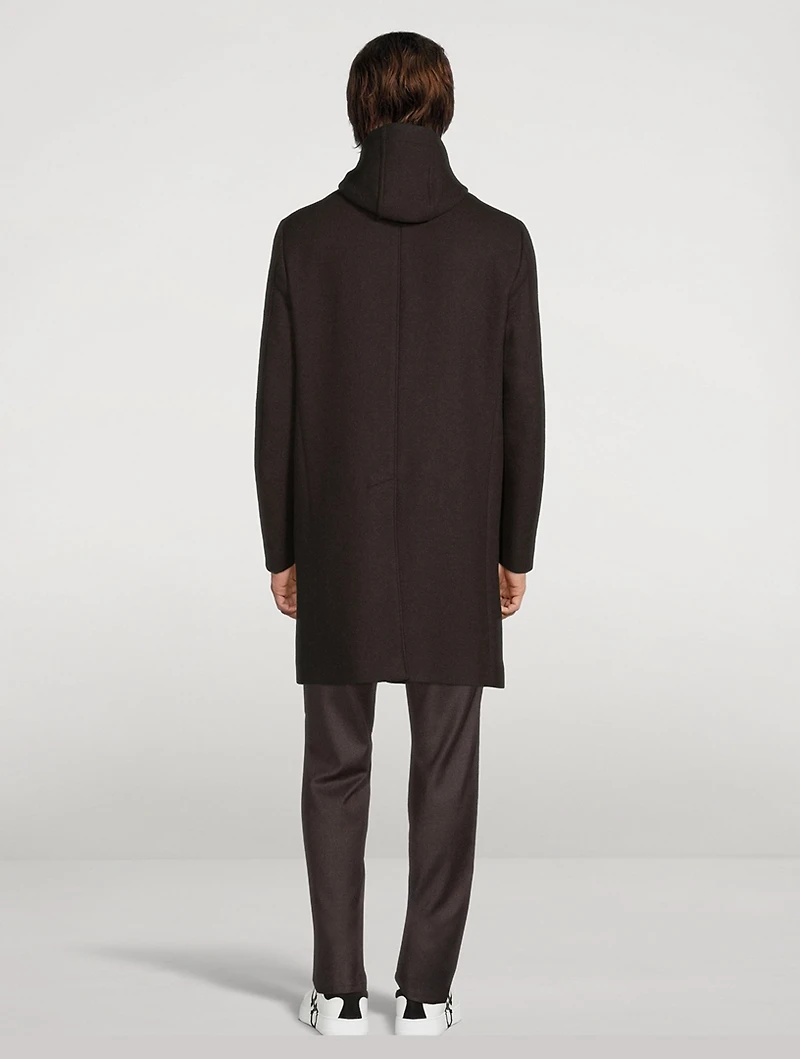 Wool Hooded Overcoat