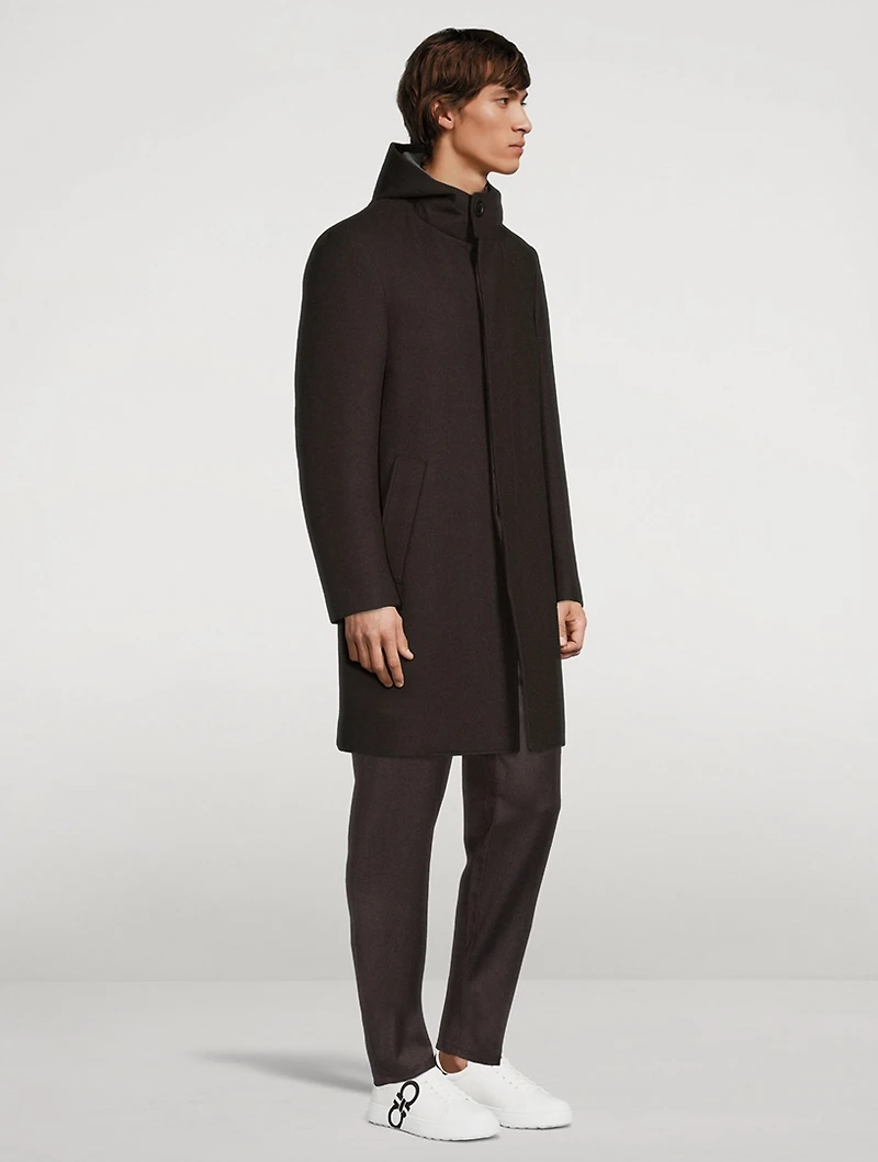 Wool Hooded Overcoat