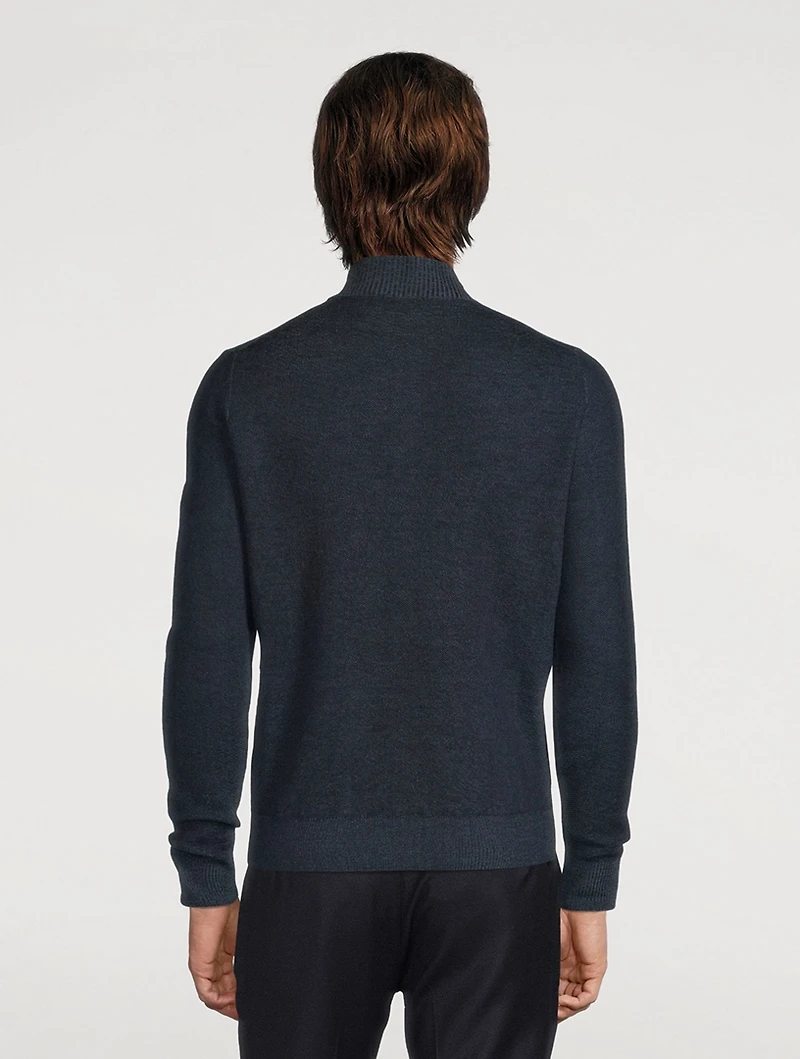 Wool Zip Cardigan