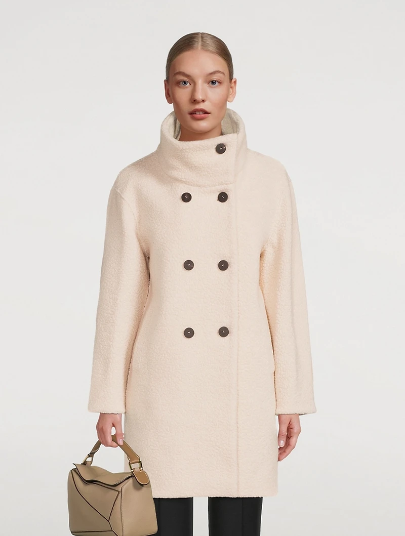 Boucle Funnel-Collar Coat