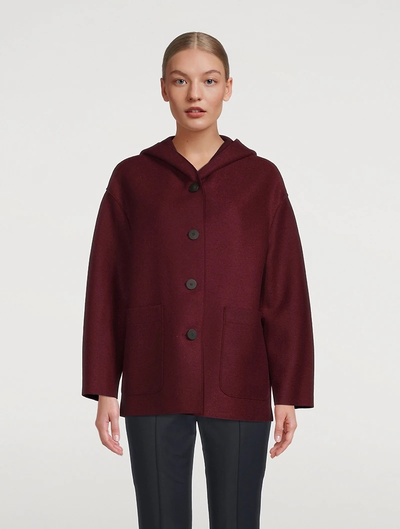 Wool Oversized Coat With Hood