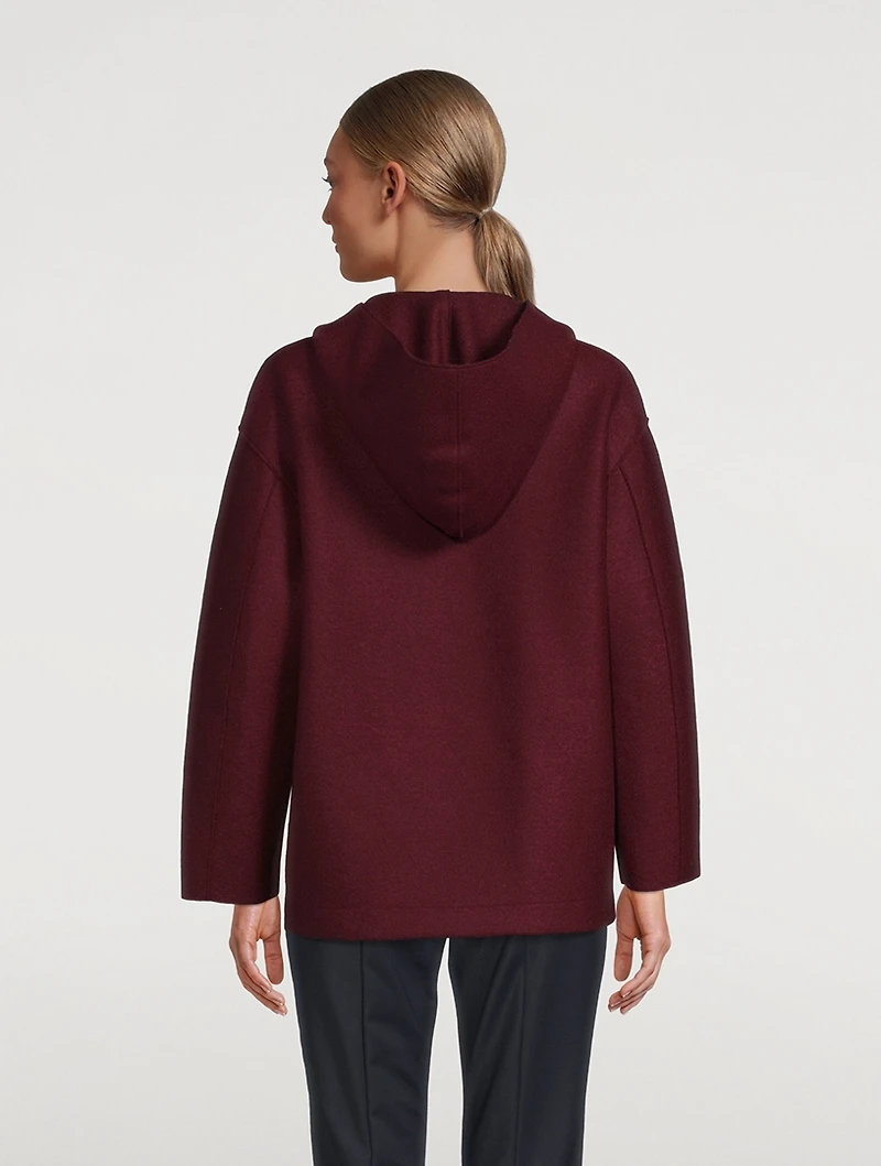 Wool Oversized Coat With Hood