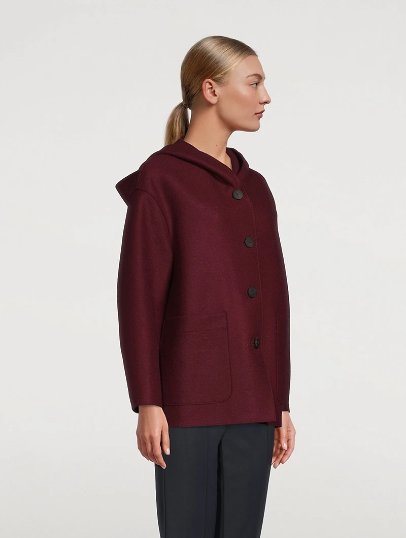 Wool Oversized Coat With Hood
