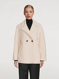 Boucle Drop-Shoulder Double-Breasted Coat