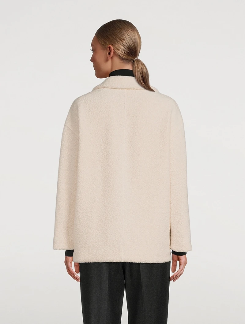 Boucle Drop-Shoulder Double-Breasted Coat