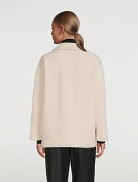 Boucle Drop-Shoulder Double-Breasted Coat